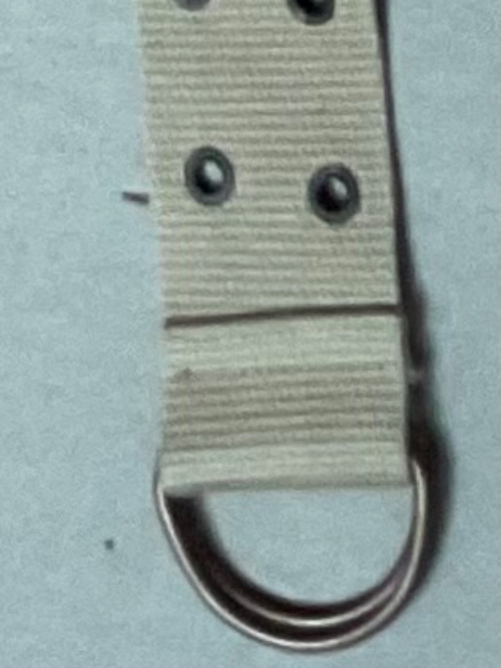 Tan  2 Holes Row Metal Grommet Stitched Canvas Belt